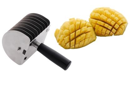 Coupe mangue en damier lame inox - 10,5 cm -  Longueur utile de coupe : 9,1 cm L