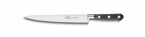 Couteau à découper Tranchelard forgé 20 cm manche noir rivets laiton