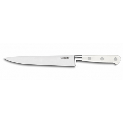Couteau à découper Tranchelard Forgé Pro 20 cm manche blanc rivets inox