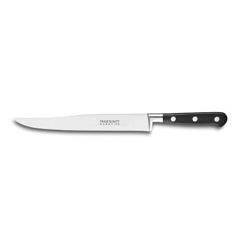 Couteau à découper Yatagan Forgé Pro 20 cm manche noir rivets inox