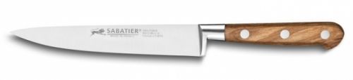 Couteau à fileter \'filet de sole\" forgé 15 cm Provençao manche en olivier rivets