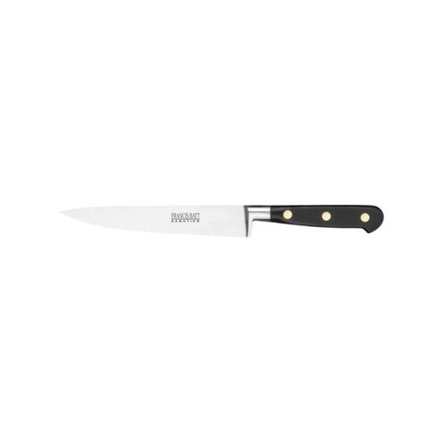 Couteau à fileter \'filet de sole\' Forgé Pro 15 cm manche noir rivets laiton