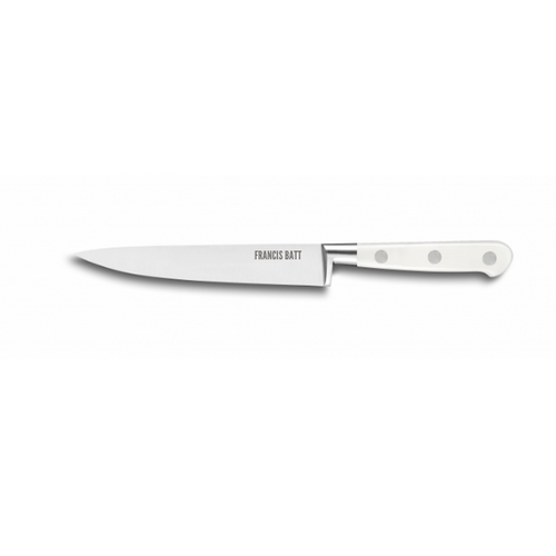 Couteau à fileter \'filet de sole\' Forgé Pro 20 cm manche blanc rivets inox