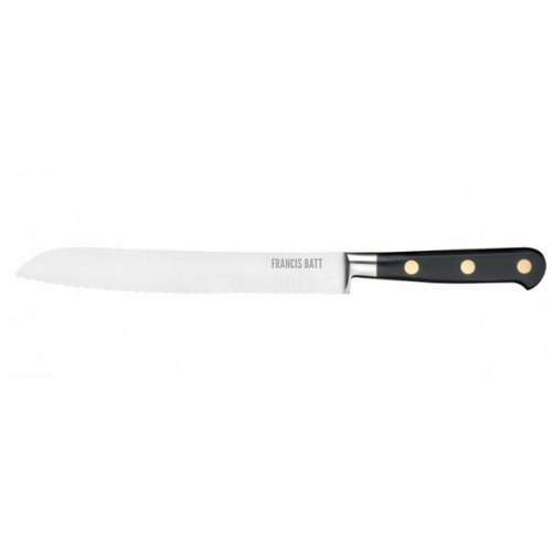 Couteau à pain Forgé Pro 20 cm manche noir rivets laiton