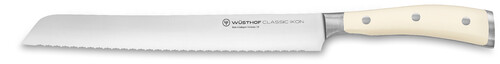 Couteau &agrave; pain lame micro-dentel&eacute;e Classic Ikon blanc 23 cm