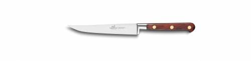 Couteau à steak forgé lisse 13 cm manche bois palissandre rivets laiton