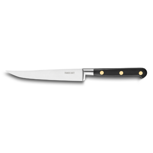 Couteau à steak Forgé Pro lisse 13 cm manche noir rivets laiton