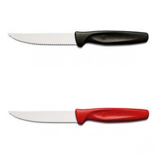 Couteau à steak lame dentelée 10cm M.rouge