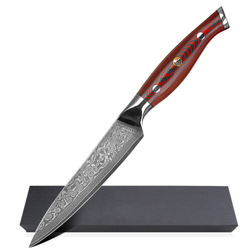 Couteau Couteau Universel 12,7 cm Yunikon VG10 Fibre De Verre Rouge