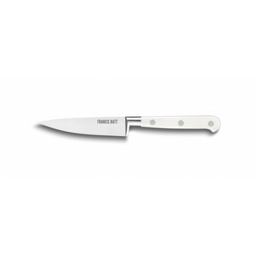 Couteau d\'office Forgé Pro 10 cm manche blanc rivets inox