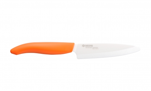 Couteau d'office Grand Modèle lame en céramique blanche manche orange 11cm