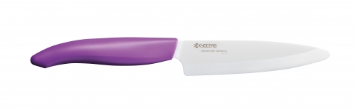 Couteau d'office Grand Mod&egrave;le lame en c&eacute;ramique blanche manche violet 11 cm