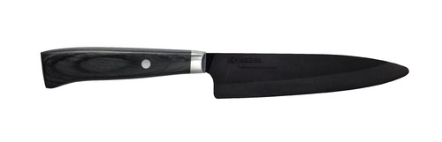 Couteau d\'office JAPON lame noire manche noir 13cm