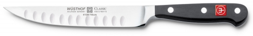 Couteau de cuisine alvéolé 16 cm noir Wüsthof Classic