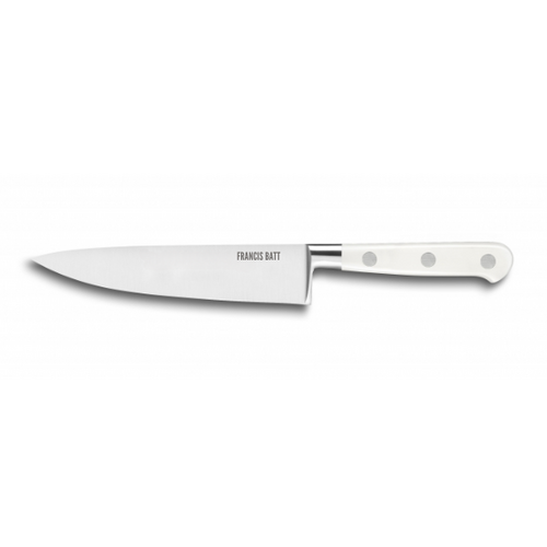 Couteau de cuisine du chef Forgé Pro 15 cm manche blanc rivets inox