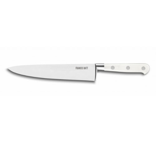 Couteau de cuisine du chef Forgé Pro 20 cm manche blanc rivets inox