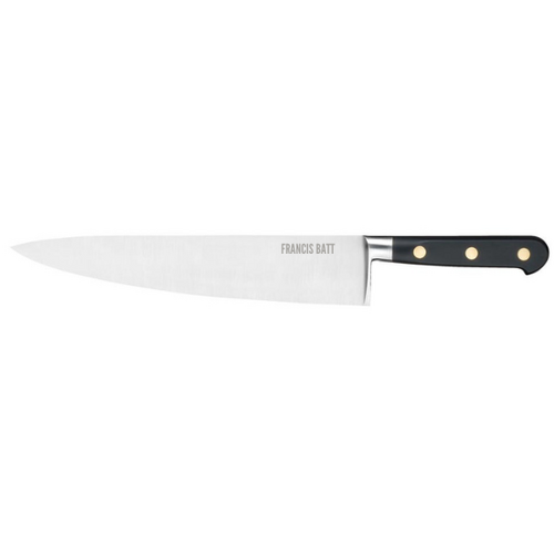 Couteau de cuisine du chef Forgé Pro 25 cm manche noir rivets laiton