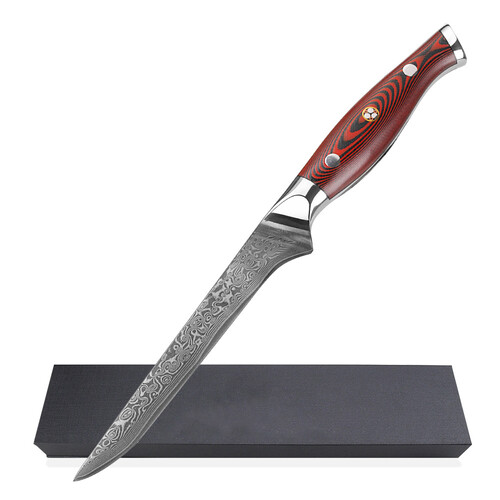 Couteau Désosseur  14 cm  Yunikon VG10 Fibre De Verre Rouge