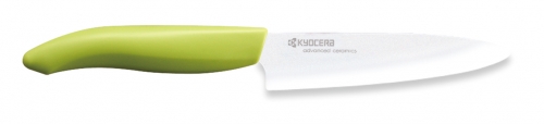 Couteau du Chef lame en céramique blanche manche vert 13 cm
