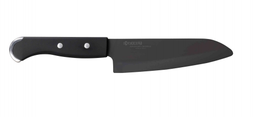 Couteau santoku 15 cm manche professionnel 'luxe', lame noire