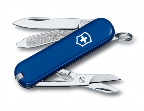 Couteau Suisse CLASSIC 7 fonctions 5 pièces manche bleu