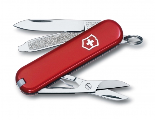 Couteau Suisse CLASSIC 7 fonctions 5 pièces manche rouge