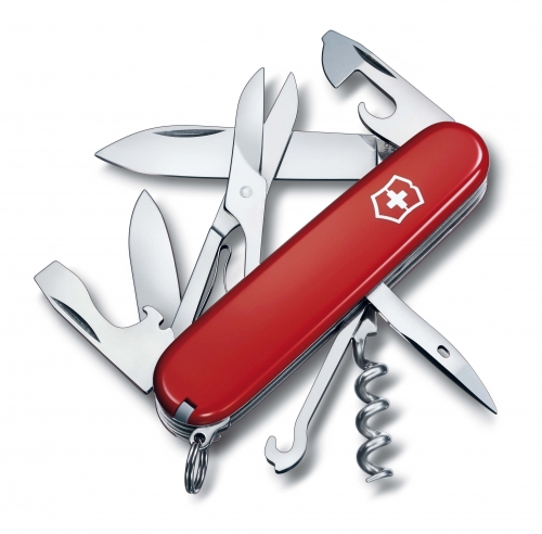 Couteau Suisse CLIMBER 15 fonctions 10 pièces manche rouge