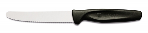 Couteau universel lame dentelée 10cm M.noir