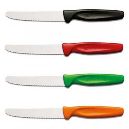 Couteau universel lame dentel&eacute;e 10cm M.rouge