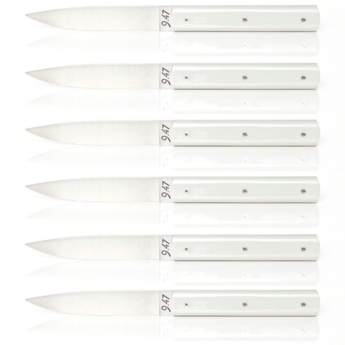 Couteaux de table Perceval 9.47 manche Gris givré par 6 pièces