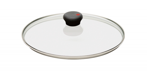 Couvercle Cookway Cristel en verre 16 cm bouton noir avec coccinelle