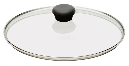 Couvercle en verre 14 cm avec bouton bakélite noire cookway fixe