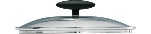 Couvercle verre 22  cm opale gris soft touch'