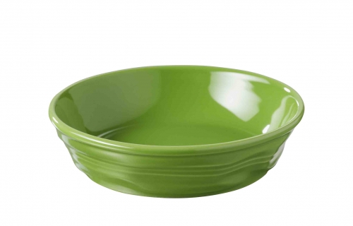 Cr&eacute;me brul&eacute;e  &oslash; 12.5 cm froiss&eacute;s vert lime - Hauteur 3 cm - 15 cl