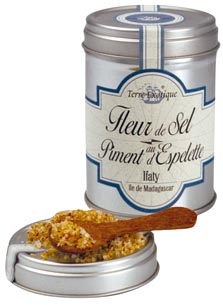Cristaux de fleurs de sel aux piments d Espelette boite de 90 grammes