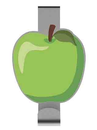 Crochet porte torchon en inox 'pomme'