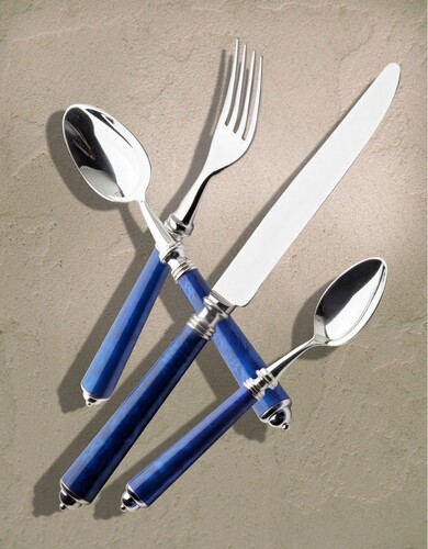 Cuillère café Séville bleu roi haut forgé inox