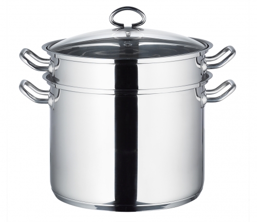 Cuit p&acirc;tes K&uuml;chenprofi en inox 24 cm 7.5 Litres avec couvercle en verre