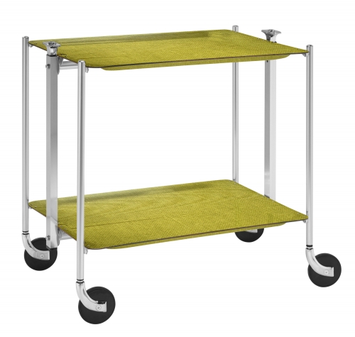 Desserte de cuisine Textable chromé 2 plateaux vert Tilleul