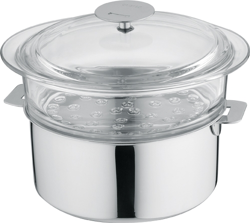 El&eacute;ment cuit-vapeur en verre 24 cm avec couvercle ECVV24