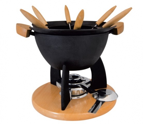 Ensemble à fondue Grenoble, en fonte émaillé ø 19cm