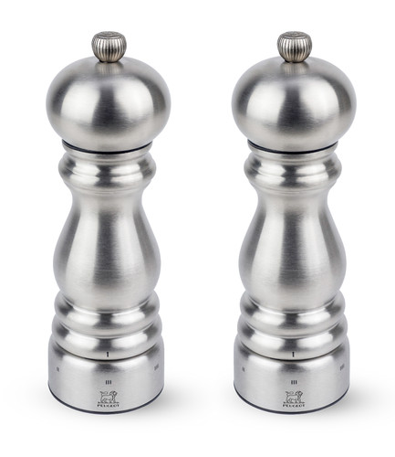 Ensemble Moulin &agrave; poivre et &agrave; sel Paris Chef u'select Duo inox bross&eacute; 18 cm