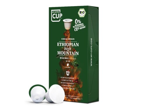 Etui de 10 capsules biodégradables de café Ethiopian High Mountain Bio