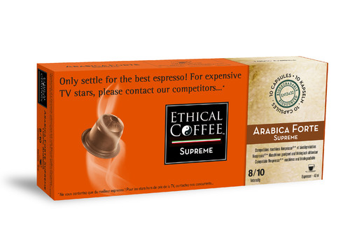 Etui de 10 capsules Espresso biodégradables Arabica Forte Suprême-intensité 8/10