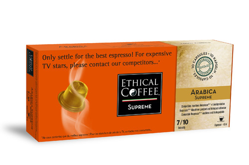 Etui de 10 capsules Espresso biodégradables Arabica Suprême - intensité 8/10