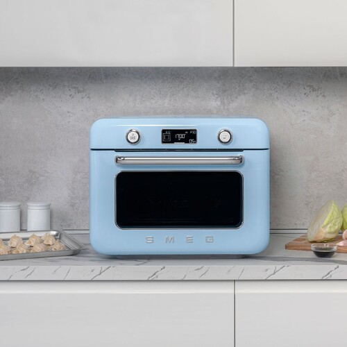 Four combiné cuisson traditionnelle & cuisson vapeur Bleu Azur ...