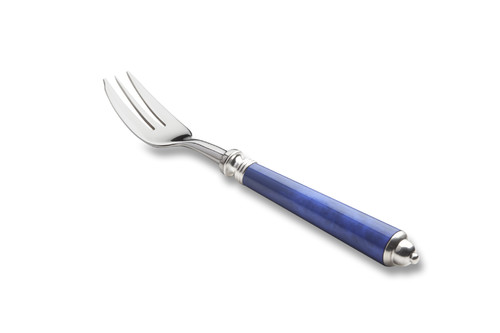 Fourchette à gateaux Séville bleu roi haut forgé inox