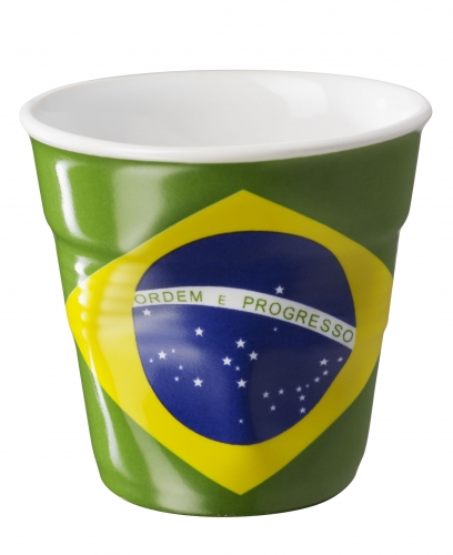 Gobelet froissé Espresso 8 cl drapeau Brésil
