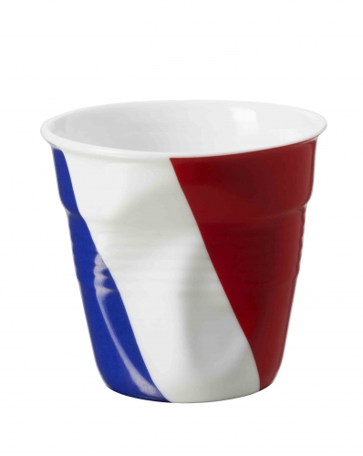 Gobelet froiss&eacute; Espresso 8 cl drapeau France