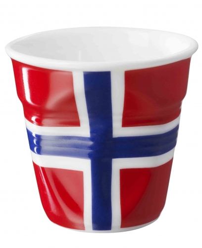 Gobelet froiss&eacute; Espresso 8 cl drapeau Norv&egrave;ge